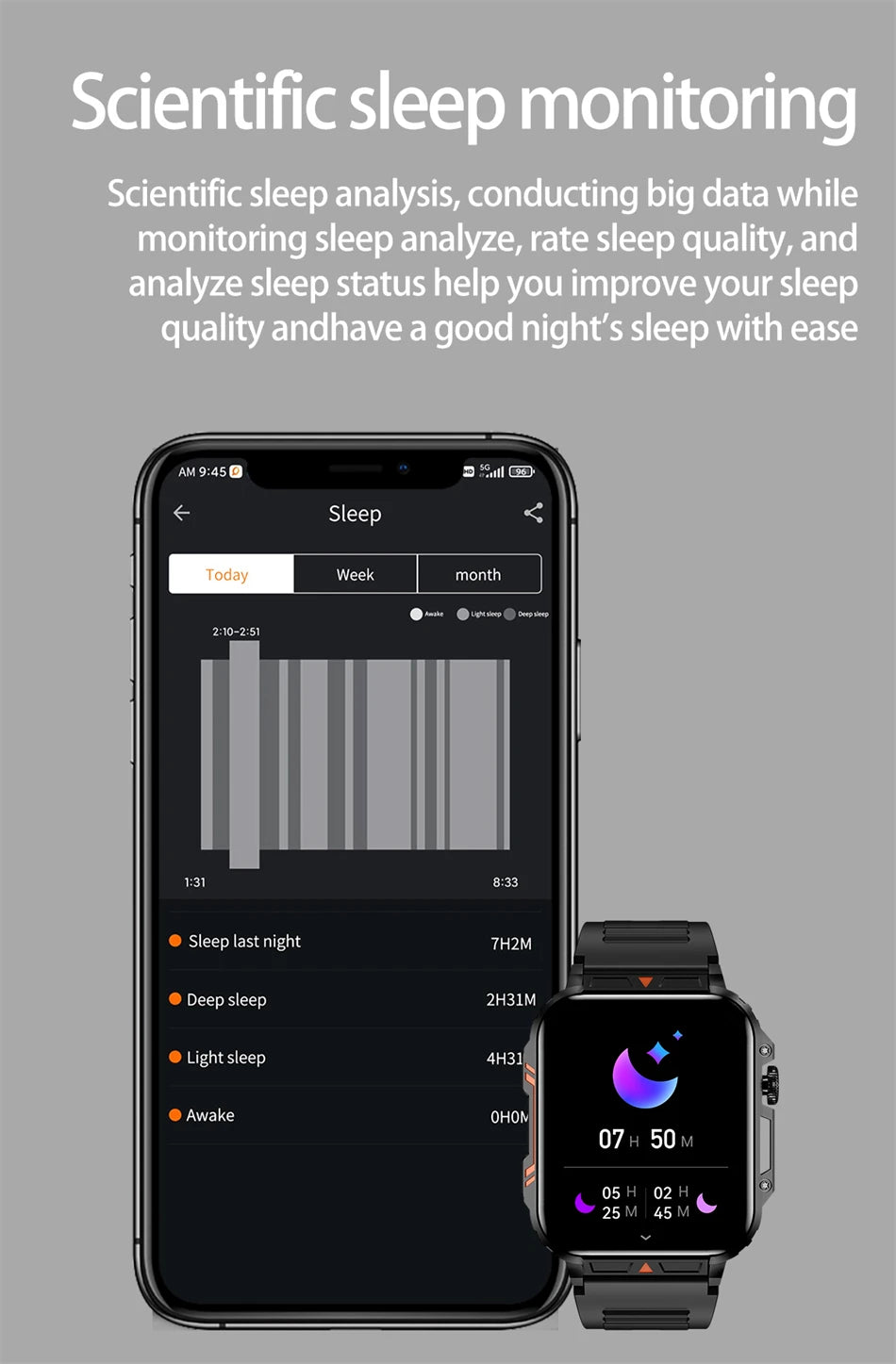 Military Outdoor GPS Sports Smart Watch Men 1.95 inch Heart Rate Blood Oxygen Bluetooth Call SmartWatches Men's For Android IOS - Tasawoq
