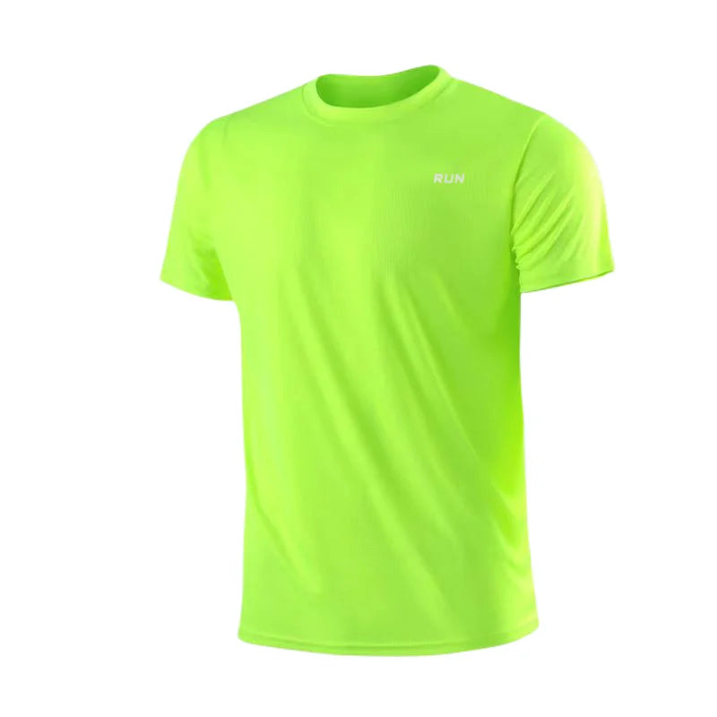 Men's Quick Dry Short Sleeve Gym Running Moisture Wicking Round Neck T-Shirt Training Exercise Gym Sport Shirt Tops Lightweight - Tasawoq