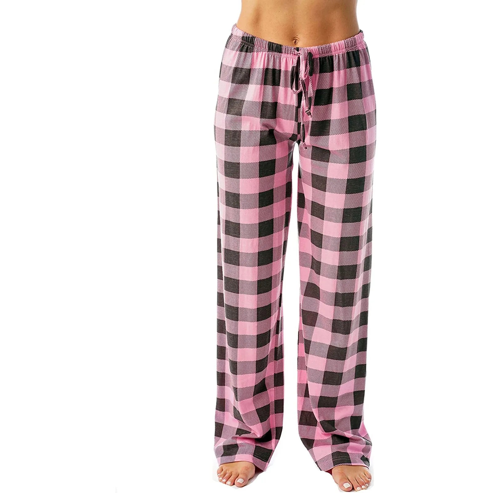 Women Christmas Pajama pants Autumn Winter Plaid Printed Pants Fashion Casual Wide Leg Pants Clothing Streetwear - Tasawoq