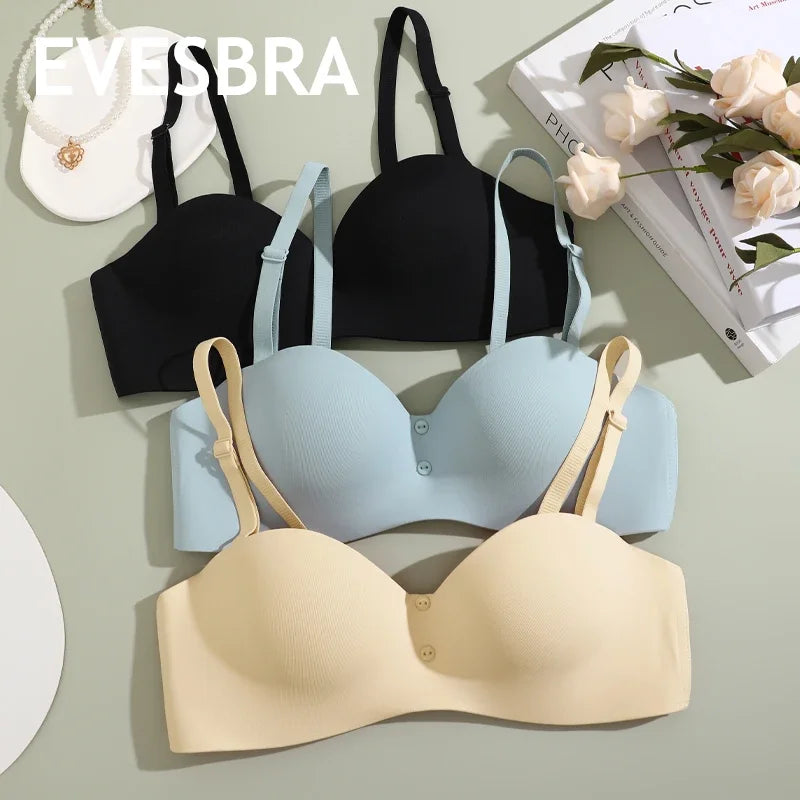 Women Sexy Seamless Bras Adjustable Push Up Brassiere No Steel Female Comfortable Underwear Ladies Solid Color Lingerie Bralette - Tasawoq
