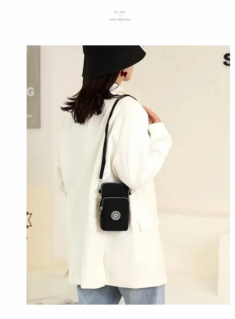 Portable Shoulder Bags Nylon Waterproof Women Mobile Phone Bags Mini Female Messenger Purse Lady Wallet Female CrossBody Bag - Tasawoq