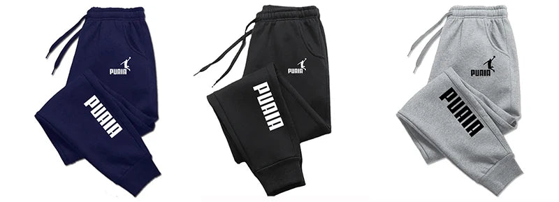PUAIA Print Men's Pants Autumn/Winter New Sport Jogging Trousers Fitness Loose Fit Clothing Solid Color Outfit Streetwear Pants - Tasawoq