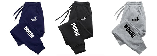 PUAIA Print Men's Pants Autumn/Winter New Sport Jogging Trousers Fitness Loose Fit Clothing Solid Color Outfit Streetwear Pants - Tasawoq