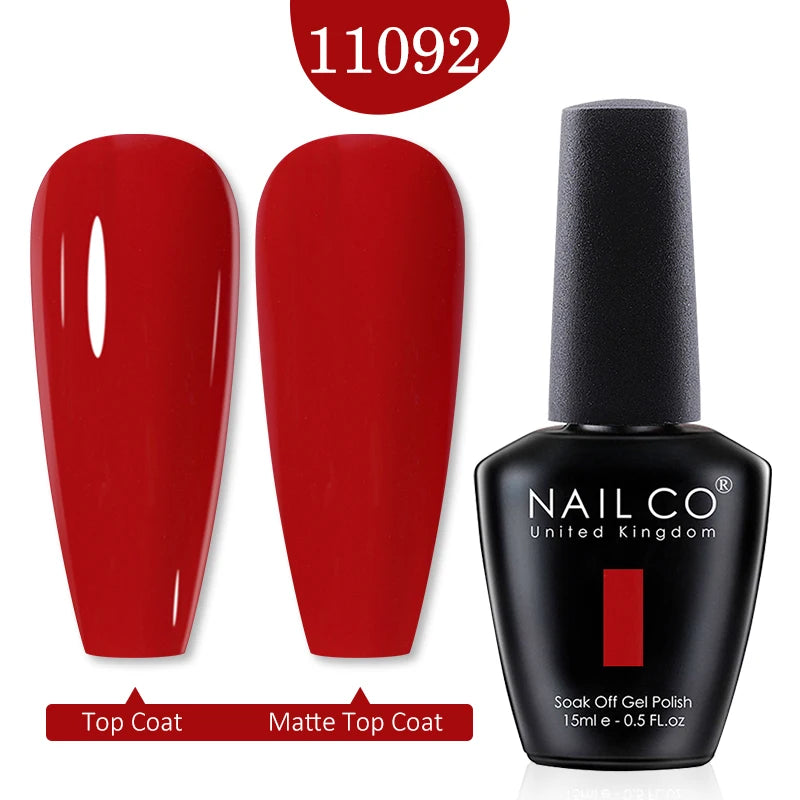 NAILCO Red Colors Series 15ML Nail Gel Polish Nail Supplies Semi Permanent For Nail Art Manicure Soak Off LED UV Hybrid Varnish - Tasawoq