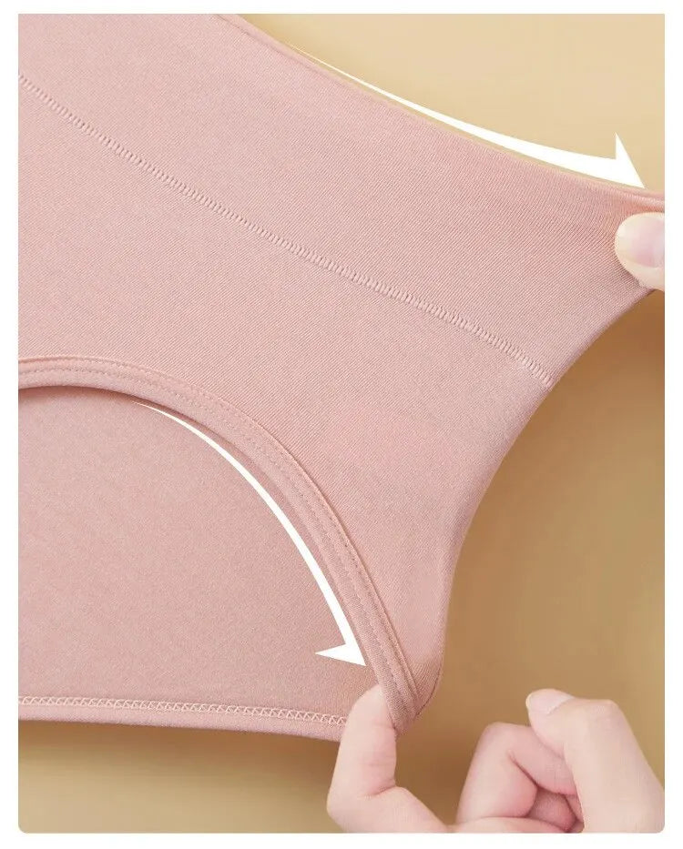 4Pcs Women's Panties High Waist Underwear Fashion Print Girls Briefs Breathable Cotton Panty Plus Size M-5XL Female Lingerie - Tasawoq