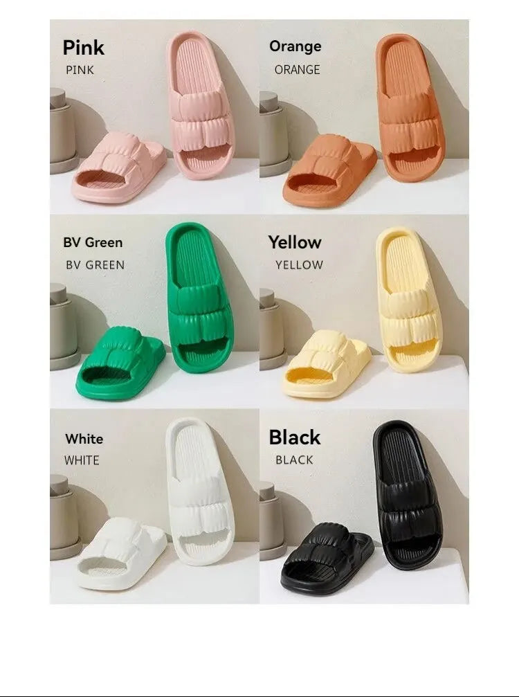 Soft Bottom Slippers for Women Home Bathroom Home Bath Non-slip Couple Summer Sandals for Men Summer Wear Comfortable - Tasawoq