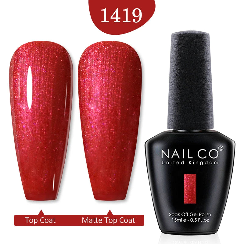 NAILCO Red Colors Series 15ML Nail Gel Polish Nail Supplies Semi Permanent For Nail Art Manicure Soak Off LED UV Hybrid Varnish - Tasawoq