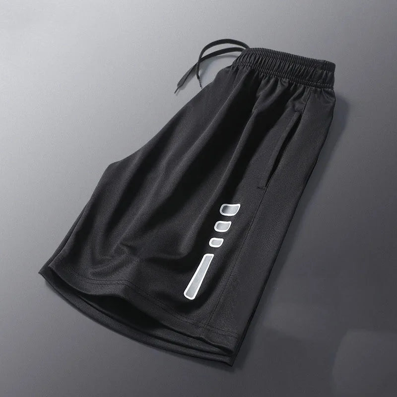 SONECHOKI Running Shorts Men Striped Printing Loose Basketball Sport Gym Breathable Shorts Fitness Training Workout Bottom Male - Tasawoq