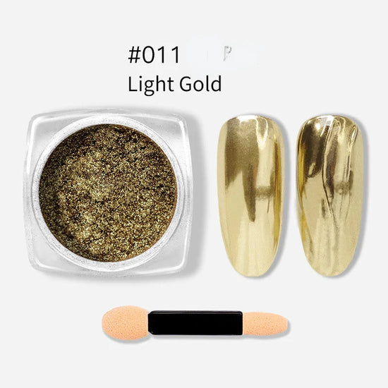 Nail Art Mirror Glitter Powder Rose Gold Silver Metallic Effect Nail Glitters For Nails UV Gel Polish Nails Chrome Pigment Decor - Tasawoq