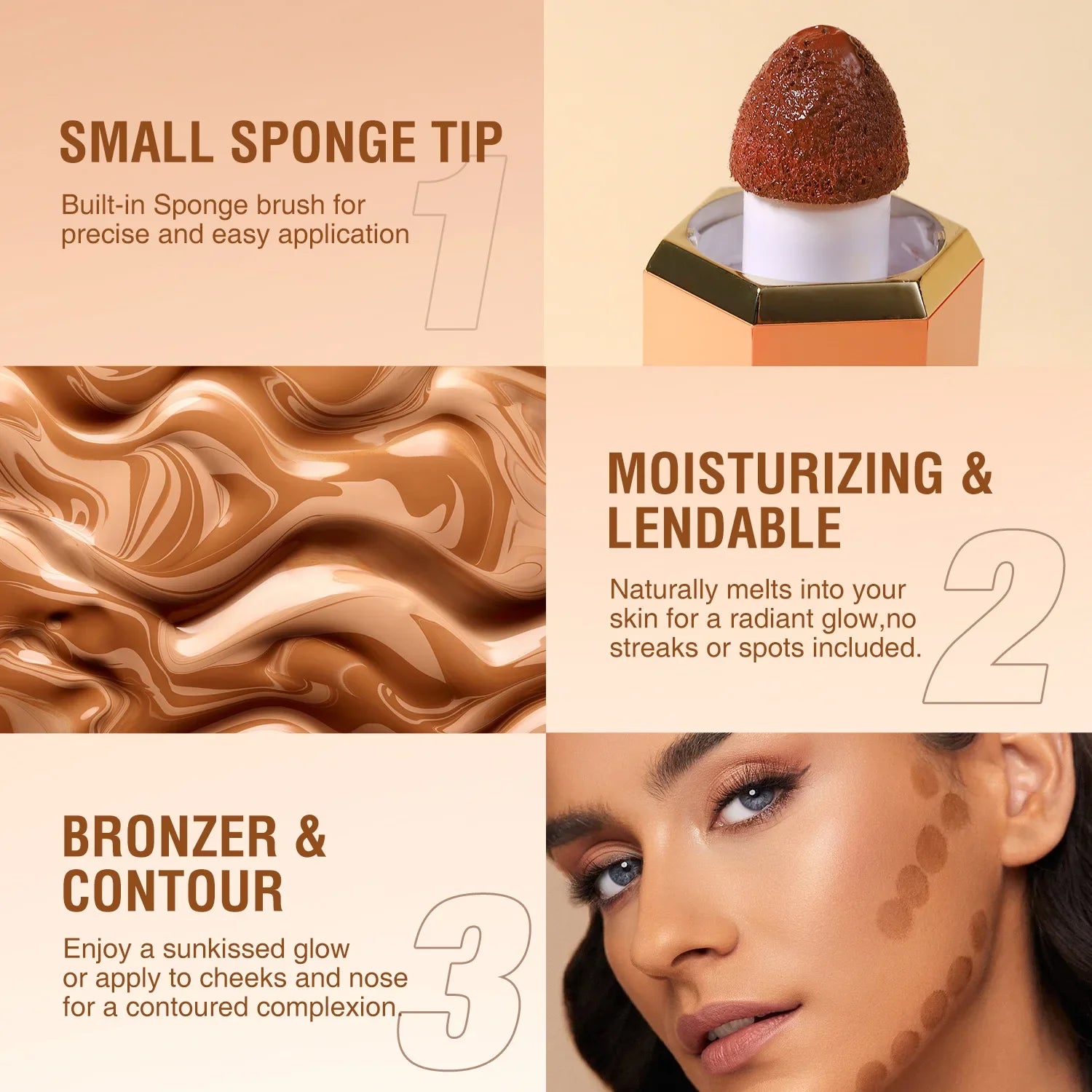 Three-color liquid contouring to enhance the facial contour - Tasawoq