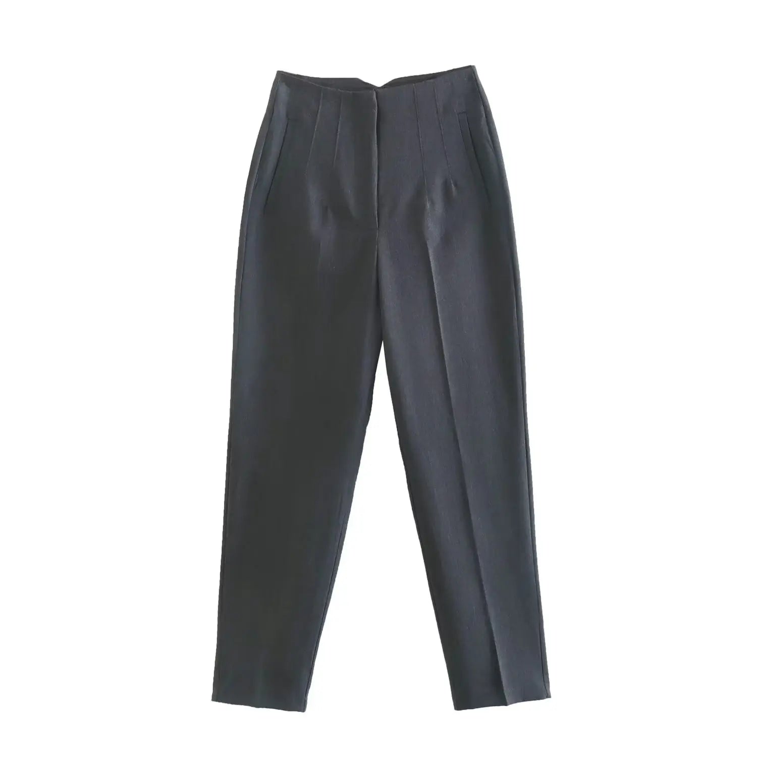 Willshela Women Fashion Straight Pants High Waist Front Zipper Trousers Vintage Full Length Female Chic Lady - Tasawoq