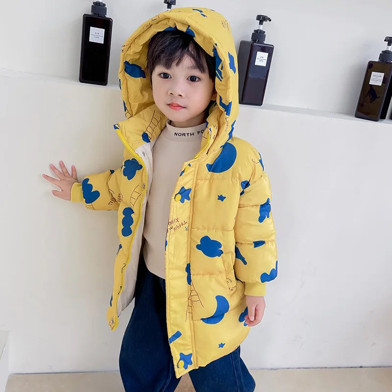 New Girls Boys Down Jacket Winter Coats Children Clothes Hooded Windbreaker Coat For Kids 2-7 Years Cotton Warm Outerwear - Tasawoq
