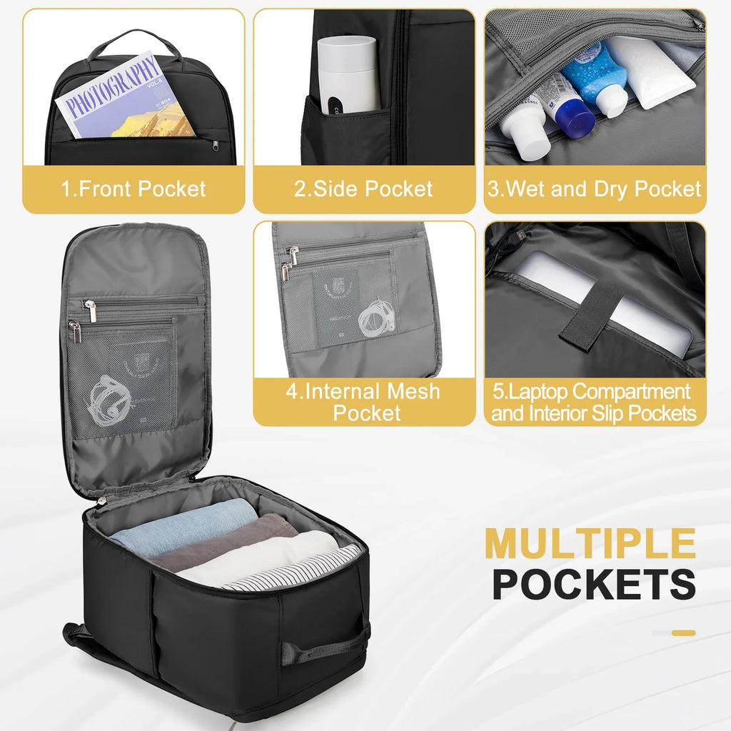 Ryanair Backpack 40x20x25 Cabin Bag, Hand Luggage Travel Backpack for Easyjet Cabin Bag 45x36x20, Laptop Backpack for Women/Men - Tasawoq