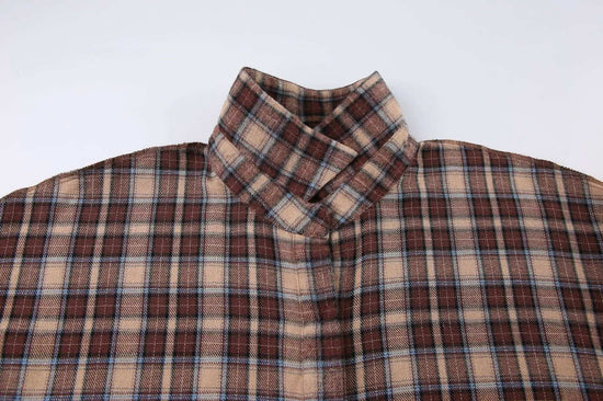 Spring Autumn Vintage Plaid Checkered Shirt Women's Long Sleeve Blouse Loose Single Breasted Casual Shirt - Tasawoq