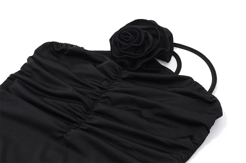 WhereMery Elegant Women Solid Sleeveless Slim Dress Aesthetic Oblique Strap Backless Prom Dresses Fashion Evening Party Clothing - Tasawoq
