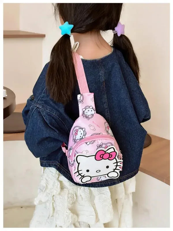 Kawaii Sanrio Hello Kitty Chest Bag Crossbody Bags Kuromi My Melody Cinnamoroll Messenger Shoulder Handbag for Women Toys Girls - Tasawoq