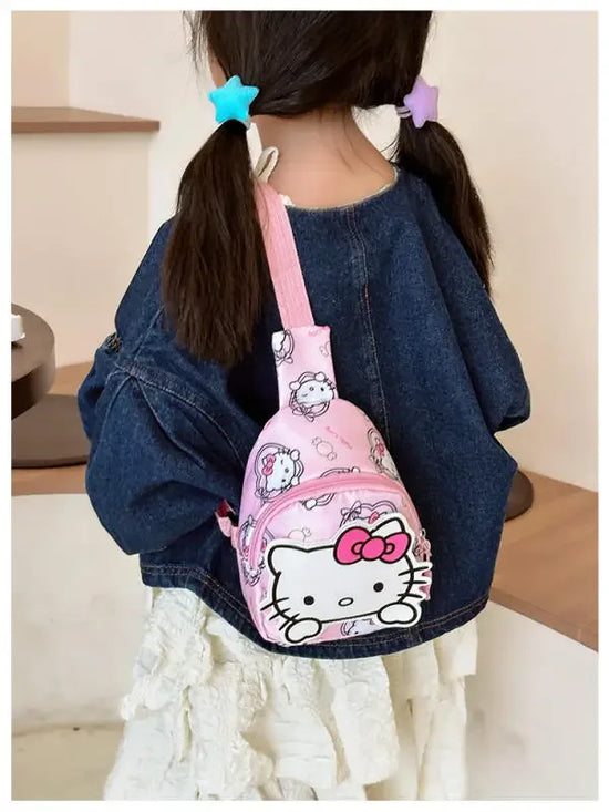 Kawaii Sanrio Hello Kitty Chest Bag Crossbody Bags Kuromi My Melody Cinnamoroll Messenger Shoulder Handbag for Women Toys Girls - Tasawoq