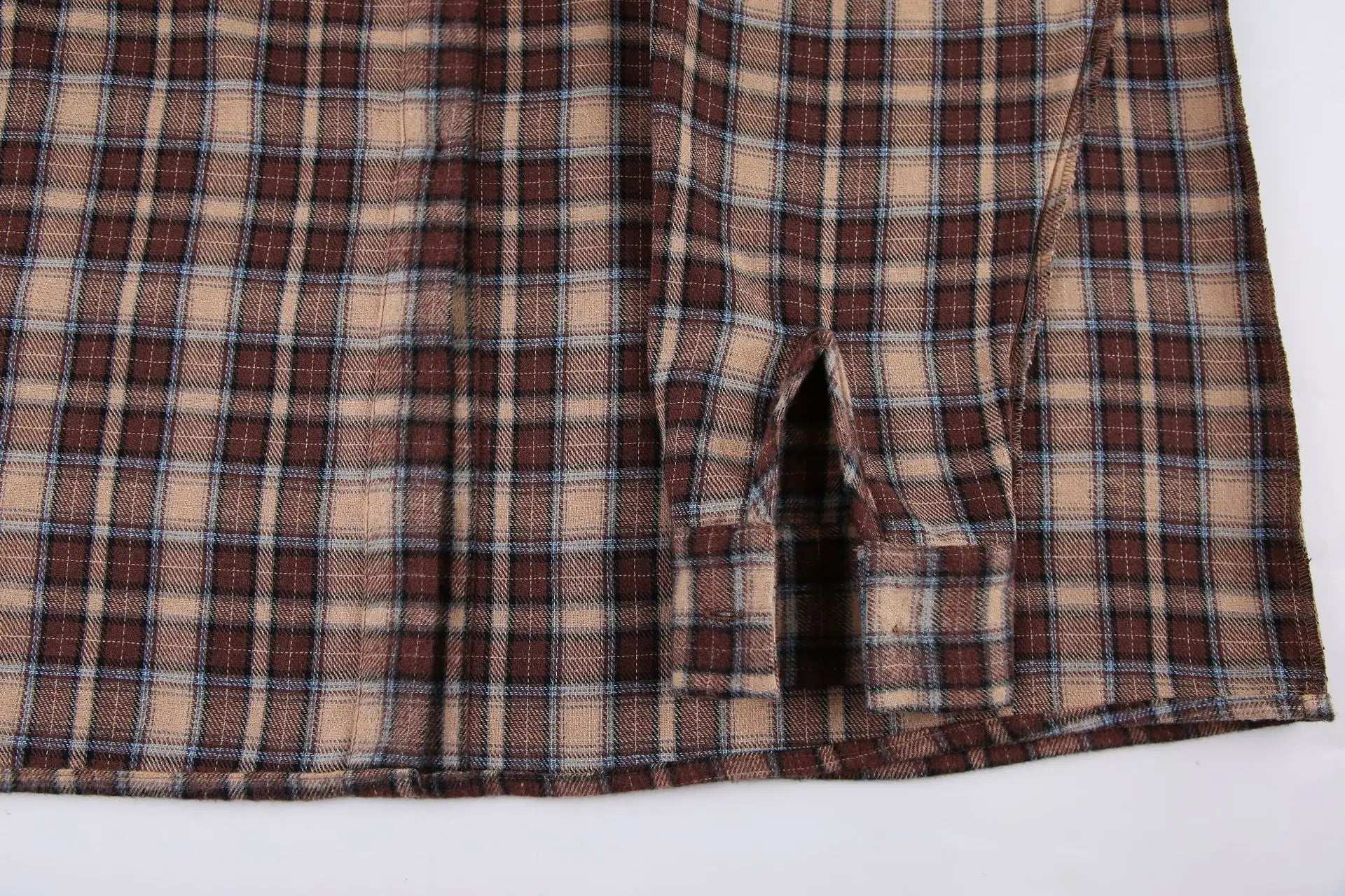 Spring Autumn Vintage Plaid Checkered Shirt Women's Long Sleeve Blouse Loose Single Breasted Casual Shirt - Tasawoq
