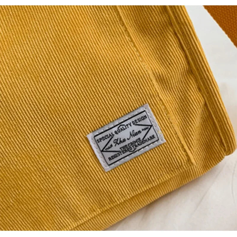 Women Handbag Simple Corduroy Portable Large Capacity HandBag Ins Fashion Trend Small Square Handbag Single Shoulder Bags - Tasawoq