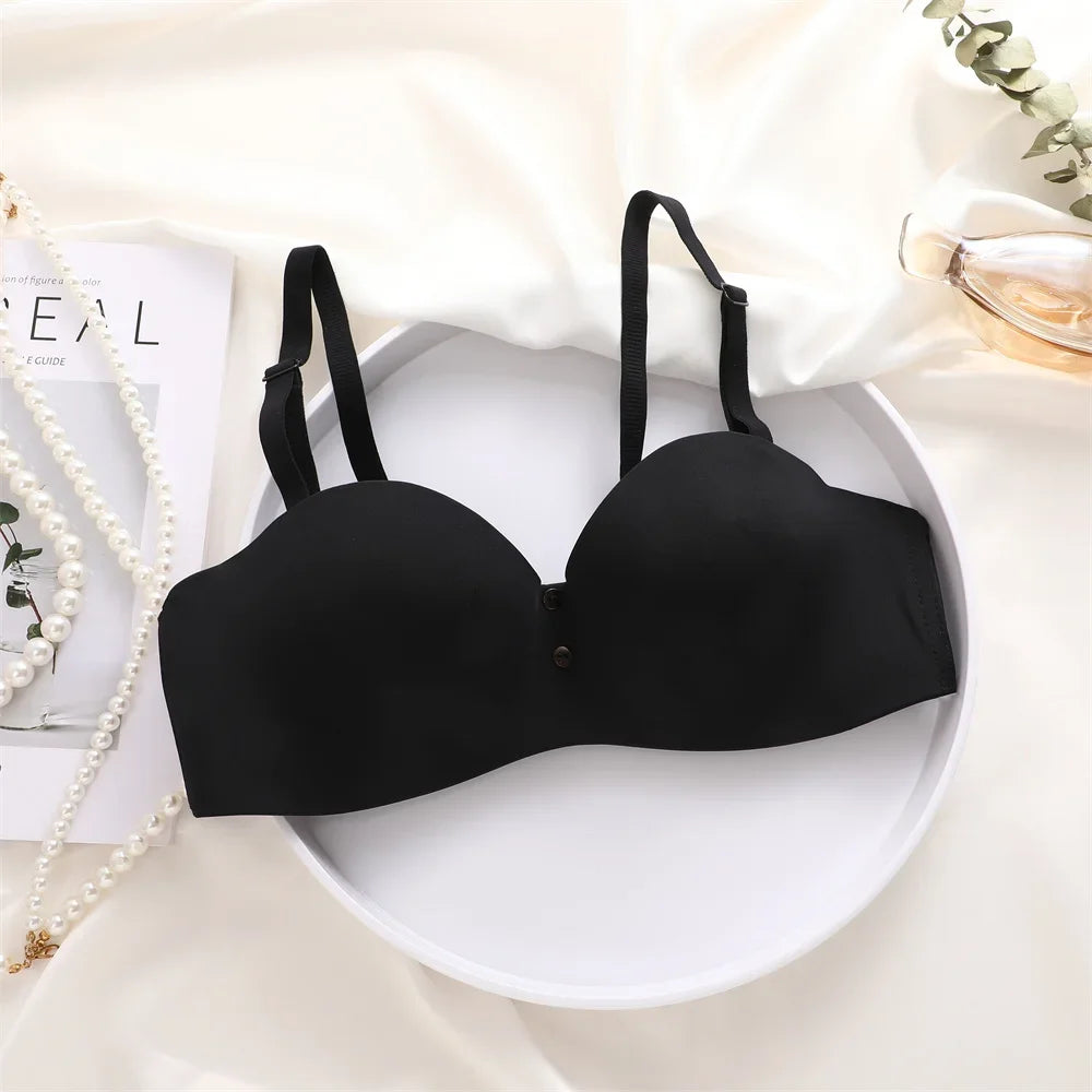 Women Sexy Seamless Bras Adjustable Push Up Brassiere No Steel Female Comfortable Underwear Ladies Solid Color Lingerie Bralette - Tasawoq