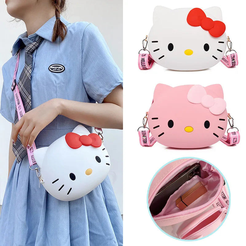 11cm/19cm Hello Kitty Crossbody Bags For Women Kawaii Messenger Bag Travel 3d Shoulder Small Purse Phone Bag Girlfriend Gift - Tasawoq