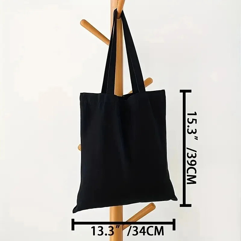 Simple and Casual Solid Color Canvas Material Large Capacity Women's Handheld Shoulder Bag for Shopping and Travel - Tasawoq