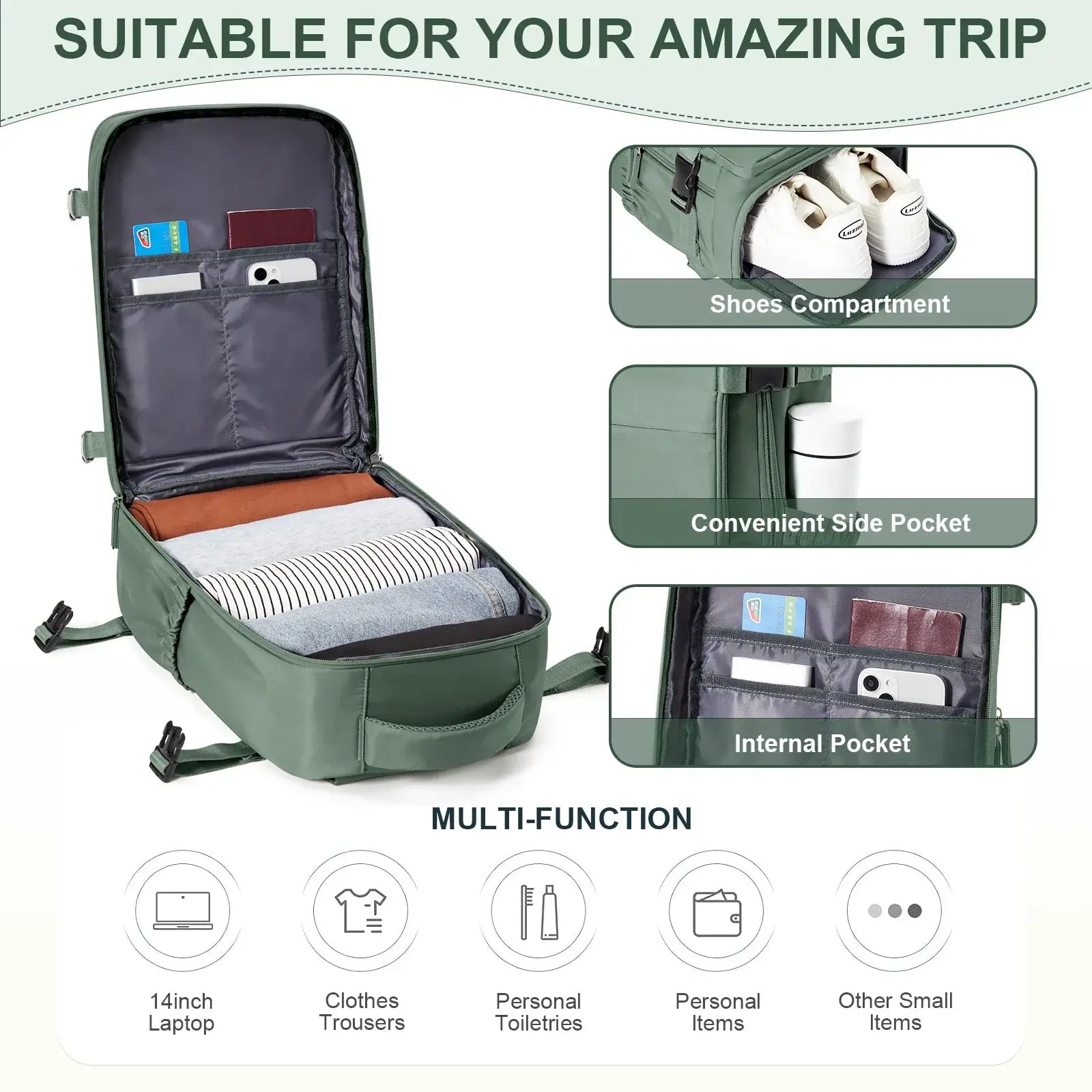 Ryanair Backpack 40x20x25 Cabin Bag Travel Backpack for Men Women Hand Luggage Leisure Laptop Backpack mochila para viaje cabina - Tasawoq