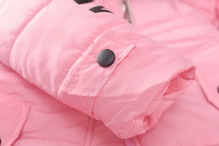 2024 Winter Warm Jackets for Girls Fashion Fur Hooded Children Girls Waterproof Outwear Kids Cotton Lined Parkas - Tasawoq