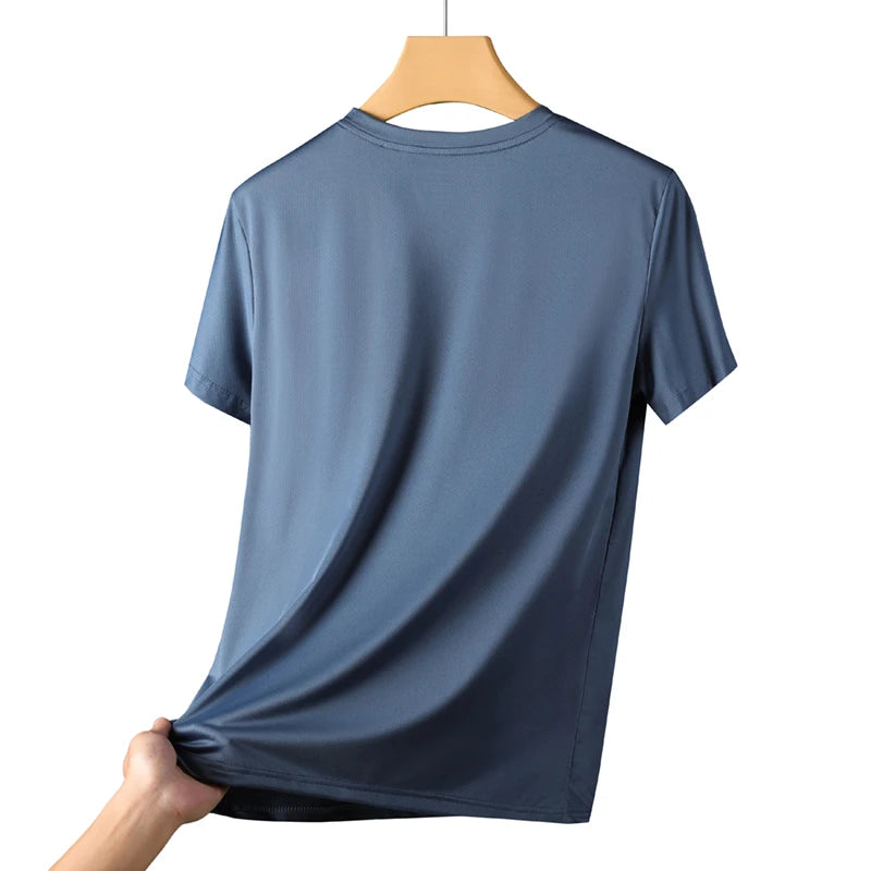 CHRLCK Men's Running Quick Drying T-shirts Breathable Hiking Fishing Tees Soft Elasticity Outdoor Sports Short Shirt Summer - Tasawoq