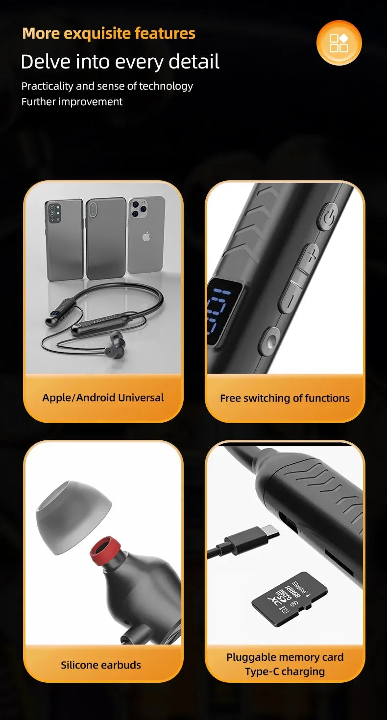2023 New True Wireless BT Headphones: High Quality, Long Life, Digital Display and Pluggable Memory Card Playback! - Tasawoq