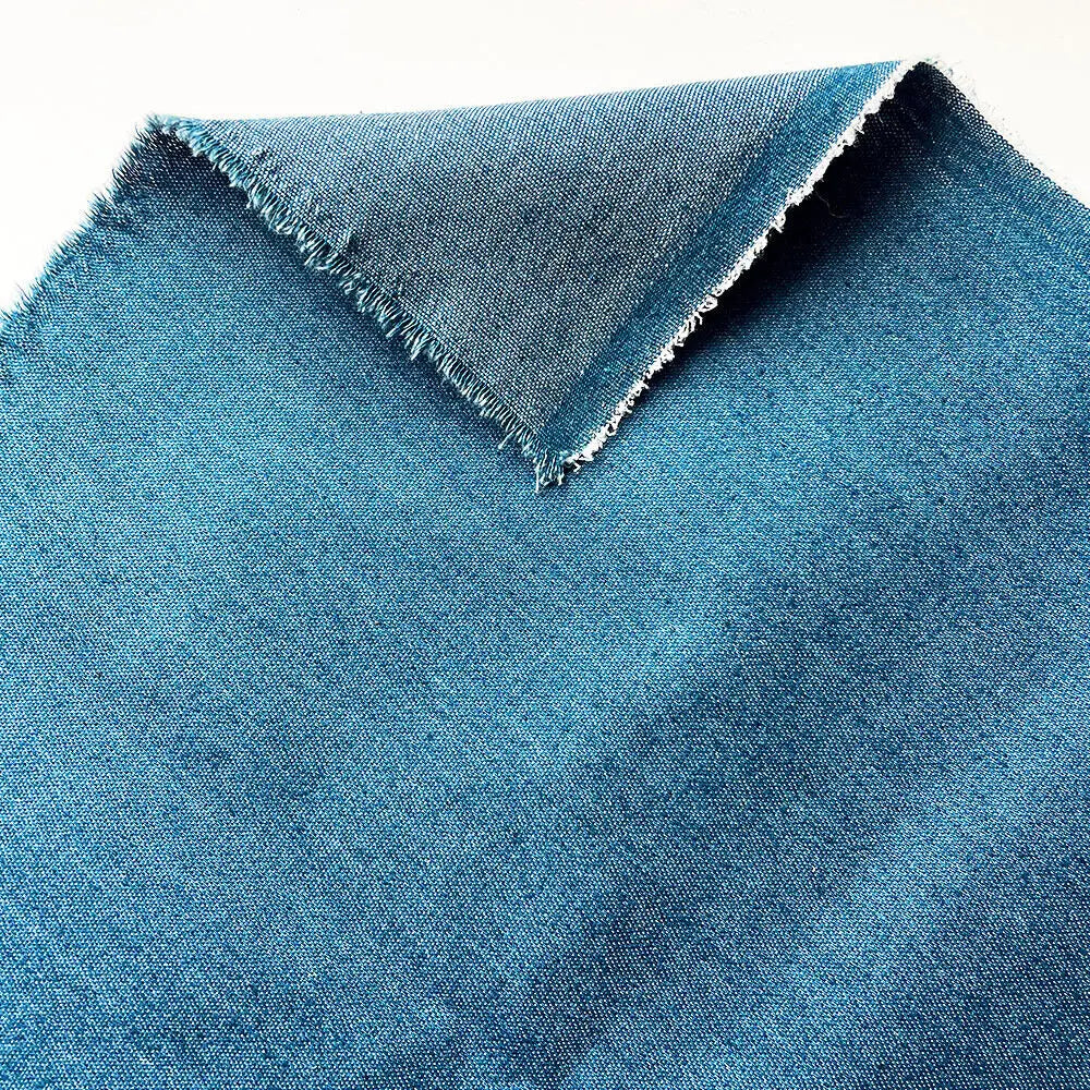 Vintage Cotton Blue Denim Fabric Light Thin Soft Cloth for DIY Dolls Clothing Jeans Dress Bag Cap Apron Crafts Manual Material - Tasawoq