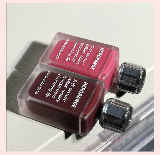 Lightly Glass Water Gloss Herorange Lip Glaze Mirror Moisturizing Plump Lips Not Easy To Stick To The Cup Long-Lasting Makeup - Tasawoq