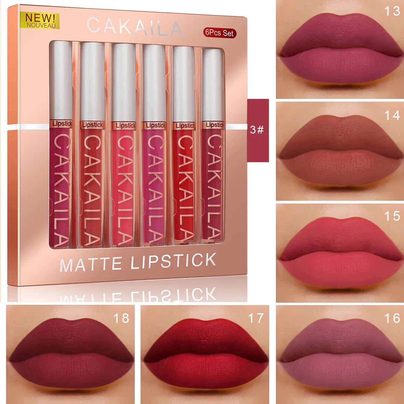 10/6 PCS Lipstick Set Matte Nude Liquid Lip Stain Makeup for women Non stick Cup Lip Gloss Waterproof Long lasting Cosmetics - Tasawoq