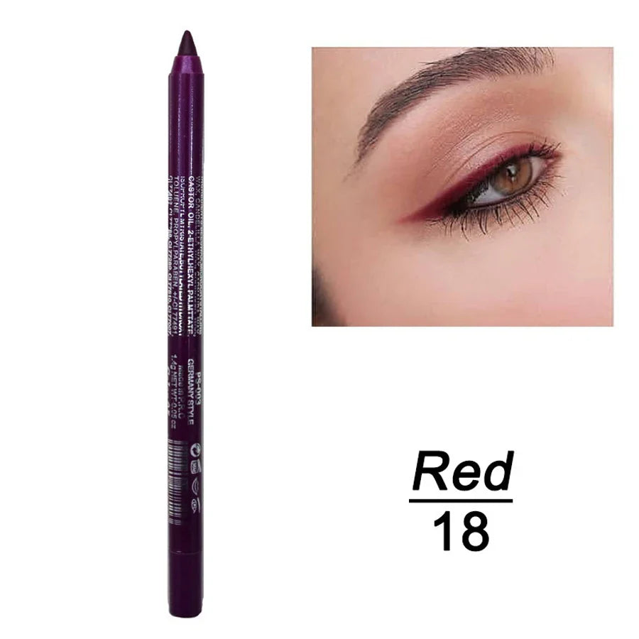 14-Color Colourful Eyeliner Pen, High Pigmented Pearly Shimmer Metallic Smokey Punk Gothic Style Eyeliner, Long Lasting Waterpro - Tasawoq