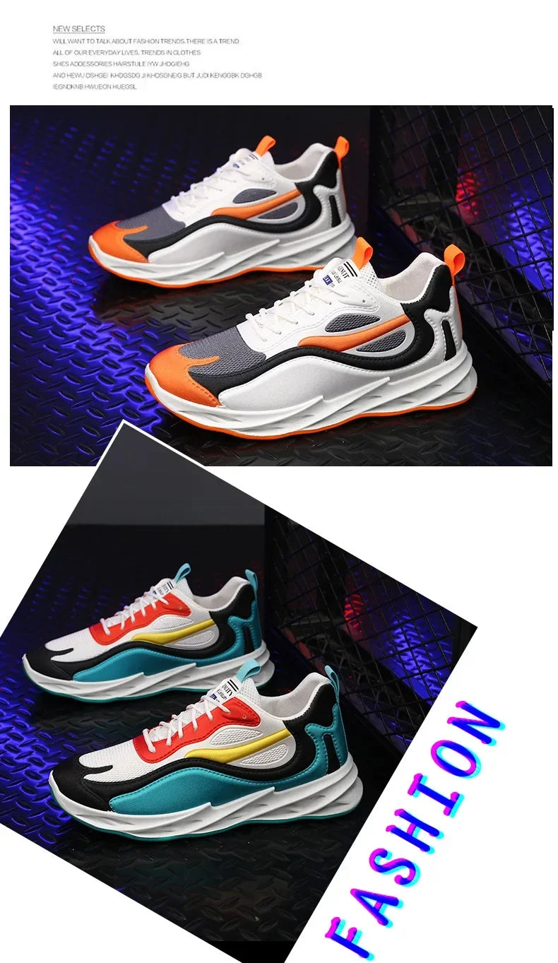 New Trendy Men's Sports Shoes Cushion Running Sneakers Outdoor Leisure Walking Jogging Trainers Soft Sole Breathable Footwear - Tasawoq