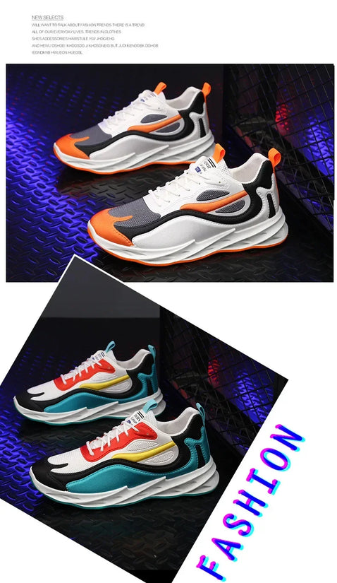 New Trendy Men's Sports Shoes Cushion Running Sneakers Outdoor Leisure Walking Jogging Trainers Soft Sole Breathable Footwear - Tasawoq
