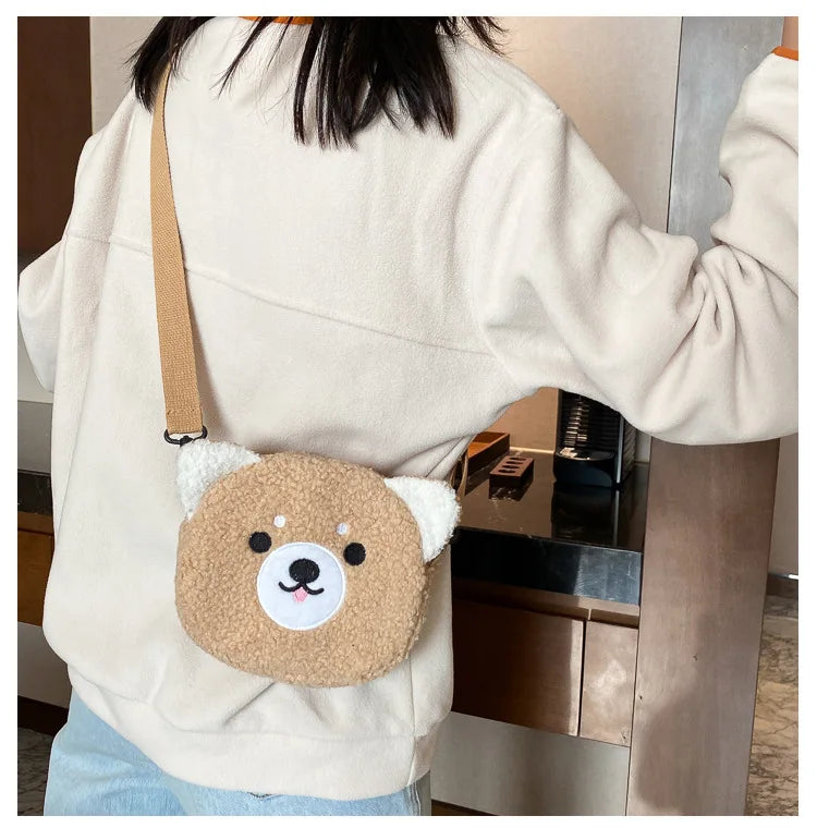 Japanese Style Kawaii Bag Women Cartoon Plush Shoulder Bag for Women New Crossbody Bag Small Phone Purse Bolsa Feminina - Tasawoq