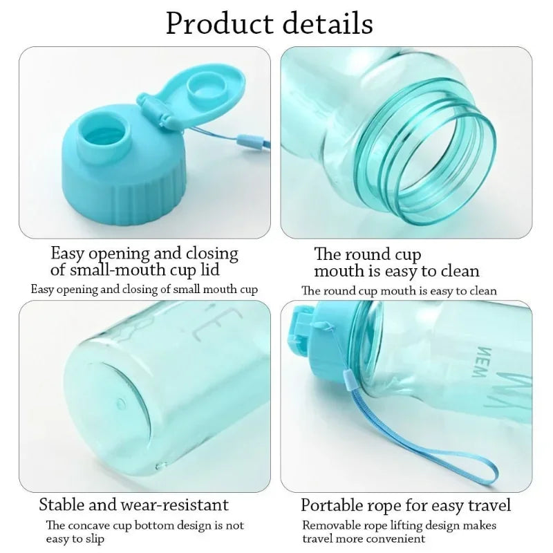 Gift Plastic Water Bottle Large Capacity Sports Kettle Wholesale Transparent Cold Water Cup Outdoor Portable 650ml