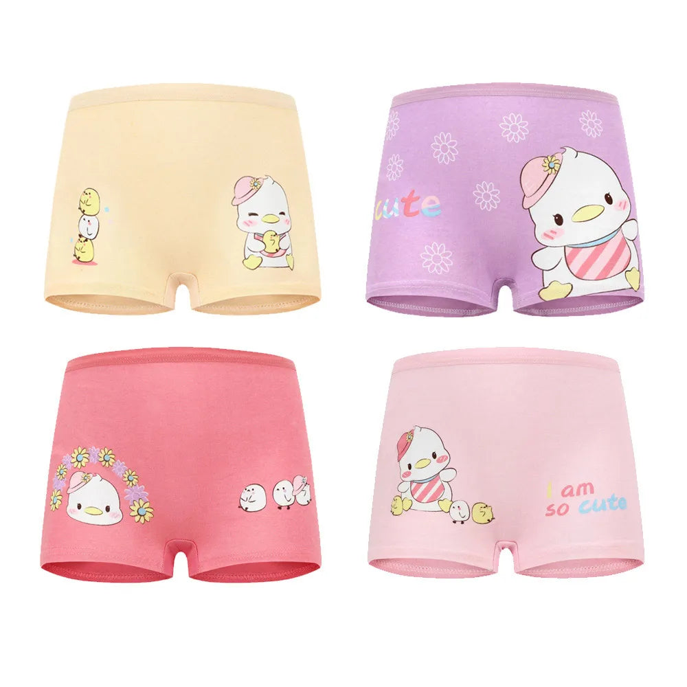 4 Pieces/lot Design Children's Girls Panties Cotton Soft Pretty Cartoon Unicorn Child Underwear for Girls Kids Boxer Breathable - Tasawoq