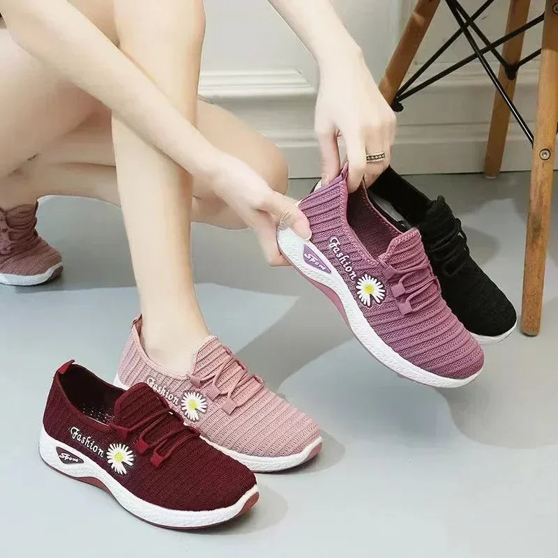 Adult sneakers, women's light running shoes, net shoes, comfortable soft soled sneakers, women's breathable casual single shoes - Tasawoq