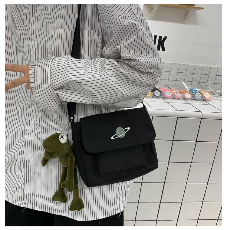 Casual Collage Student Messenger Bag Women Small Bag Canvas Shoulder Bag For Women Print Crossbody Bags Bolsas Sac - Tasawoq