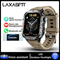 LAXASFIT 2024 Outdoor Military Men's Smart Watch Bluetooth Talk Sports Heart Rate Monitor Smart Watch Android IOS - Tasawoq