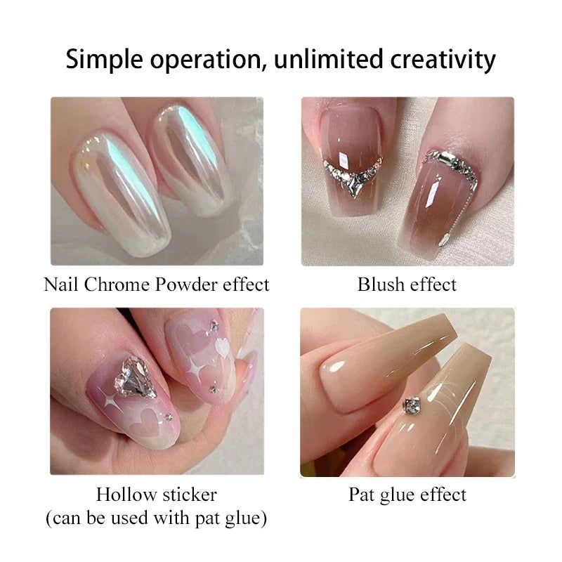 Nail Art Silicone Applicator Sticks Chrome Pigment Dust Applying Manicure Tool Easy-Daub Pigment Silicone Nail Brushes - Tasawoq