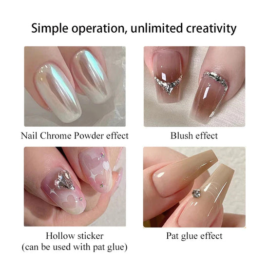 Nail Art Silicone Applicator Sticks Chrome Pigment Dust Applying Manicure Tool Easy-Daub Pigment Silicone Nail Brushes - Tasawoq