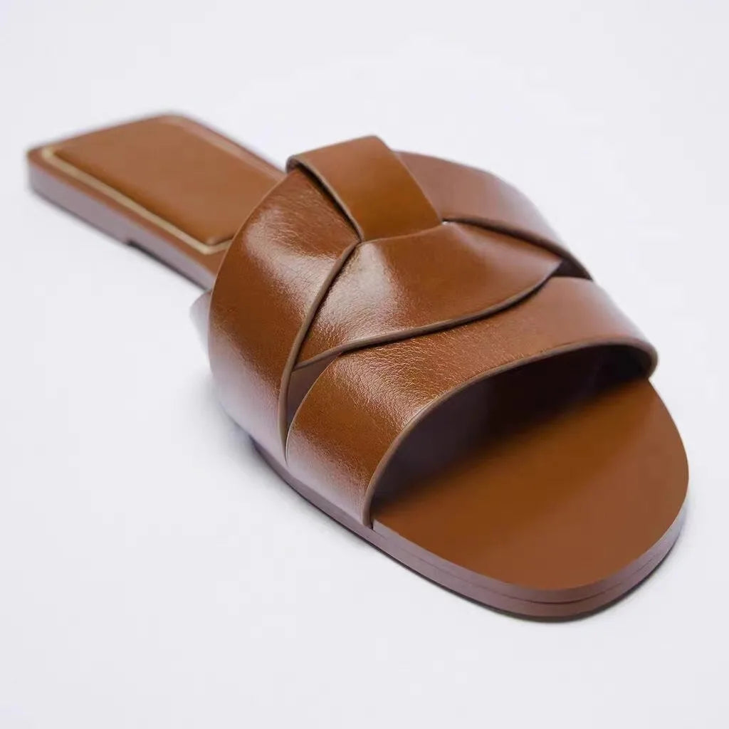 2024 New Fashion Slippers Women Sexy Flat Sandals Casual Ladies Sand Beach Slippers Elegant Fish Mouth Slippers Women - Tasawoq