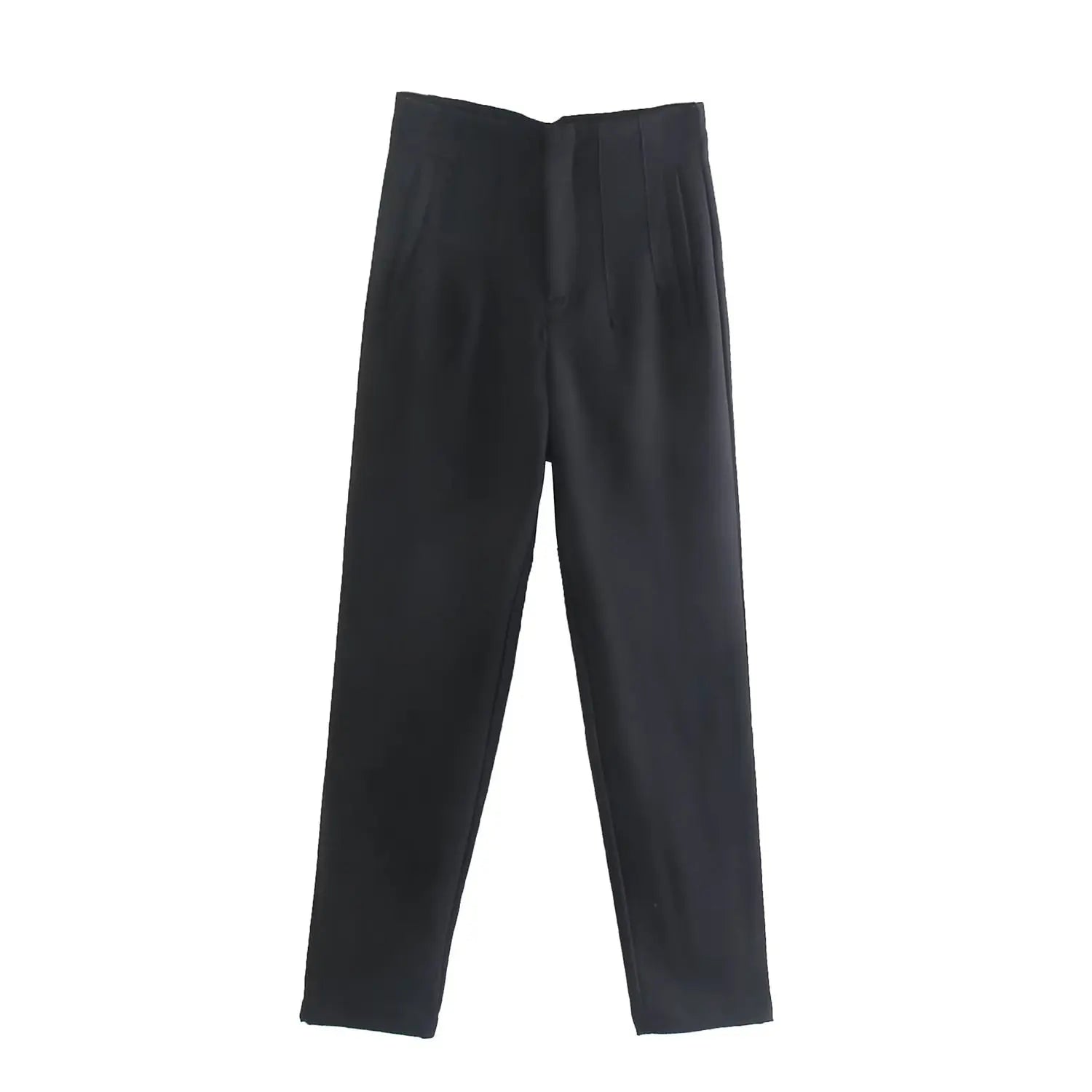 Willshela Women Fashion Straight Pants High Waist Front Zipper Trousers Vintage Full Length Female Chic Lady - Tasawoq