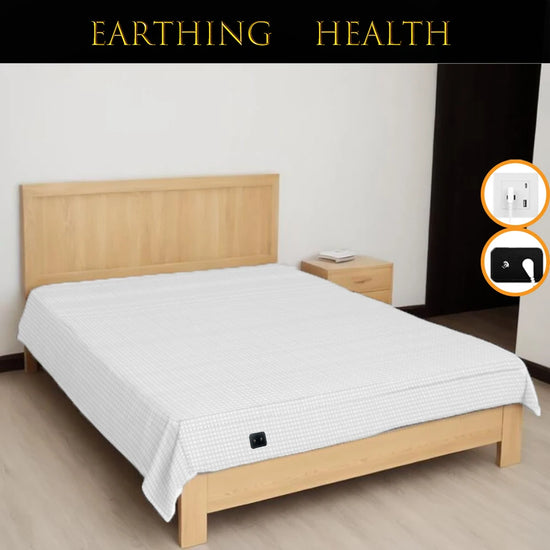 10% Silver Fiber Flat Bedsheet with Earthing Cord Conductive Antistatic Health Protection Sheet Grounded Release Stress - Tasawoq