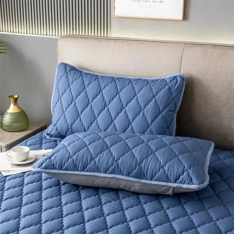 2 Pieces Waterproof Pillowcase Anti Stain Machine Washable Pillow Cover Bedroom Decoration Suitable For With Children And Pets - Tasawoq