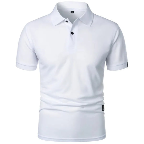 Summer Men's Solid Color Polo Shirt Short Sleeve Lapel Button Tshirts for Men Casual Streetwear Lightweight Jogging Tops - Tasawoq