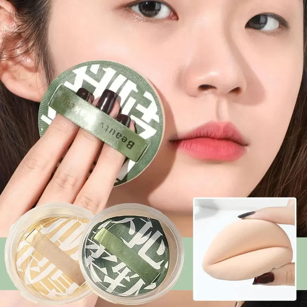 Air Cushion Cosmetic Puff Set With Storage Box Makeup Cotton Candy Sponge Soft Leather Clip Wet Dry Use Makeup Tools - Tasawoq